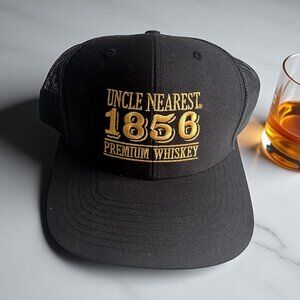 UNCLE NEAREST Premium Whiskey Black Adjustable Trucker Hat NEW NWOT